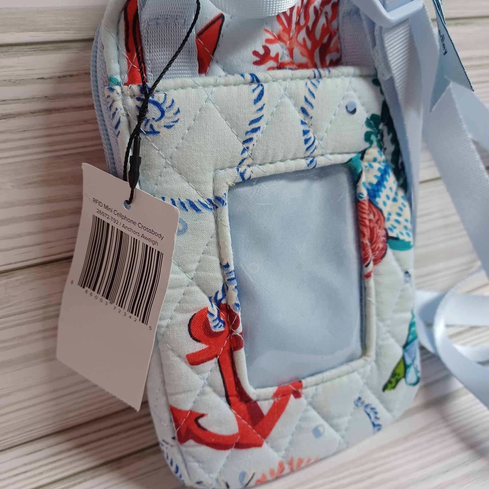 Vera Bradley RFID MINI CELL PHONE CROSSBODY Anchors Aweigh NWT eBay