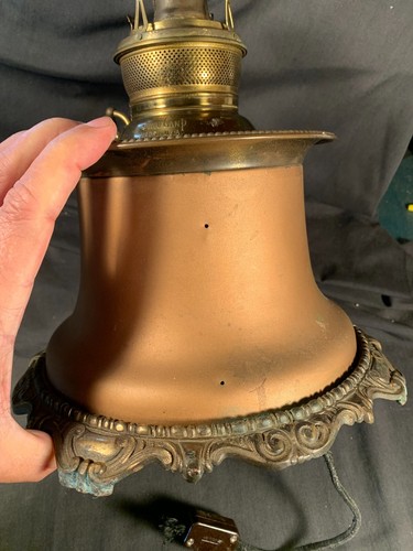 Victorian JUNO Gone with the Wind Banquet Brass Oil Lamp c1890s Electrified - Picture 6 of 6
