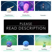 Shiny Togedemaru, Yamask, Wobbuffet, Voltorb, Venonat, Turtwig - Pokemon Go