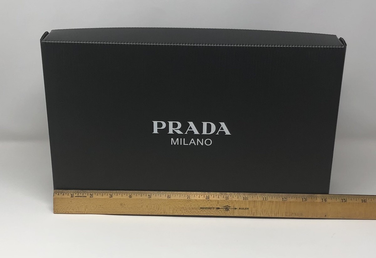 Authentic Prada Milano Empty Black Plastic Shoe Box 14