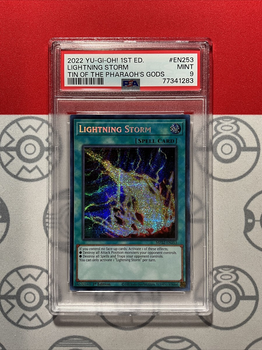 PSA 9 MINT Yugioh! Lightning Storm MP22-EN253 Tin of the Pharaohs Gods CGC  1283