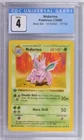 *POP 3* CGC 4 Nidorino 1st Edition Base Set Shadowless 37/102 Pokemon 1999 VG-EX