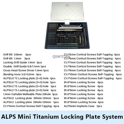 ALPS Titanium Mini Locking Plate System 1.1 1.6mm Instruments Orthopedic Set - Picture 14 of 15