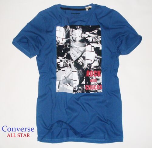 T-shirt CONVERSE All Star *photo* Basic Tee athletic blues *T-shirt imprimé *NEUF - Photo 1 sur 2