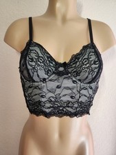 Romwe Lace Mesh Longline Underwire Bra Small