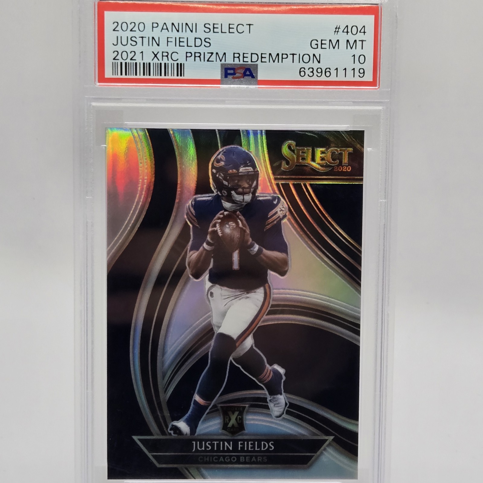 2020 Panini Select - Xrc Prizm Redemption Justin Fields #404 (RC) Gem MT 10