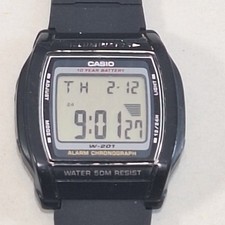 Casio W-201 Digital Watch Module 2879 Working New Band Backlight