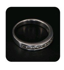 Pretty Sterling Silver, Princess Cut, CZ Band, Size 7, Mint Condition Must See 