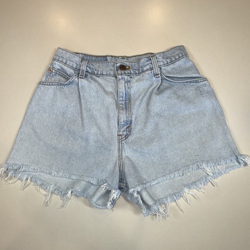 VTG 90s LEVI'S 36981 Orange Tab Denim Size 10 W28 Light Blue Relaxed Shorts USA - Picture 5 of 17
