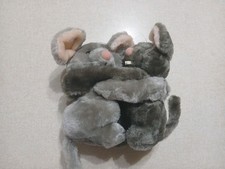 Dakin Vintage Plush Hugging Mice Mouse Grey 10"
