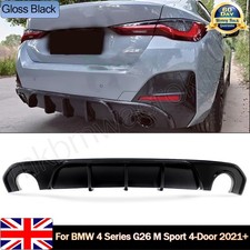 REAR DIFFUSER DUAL EXHAUST GLOSS BLACK FOR BMW 4 SERIES G26 GRAN COUPE 2020-2024