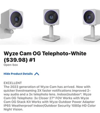 Wyze Cam OG 1080p Color Night Vision Spotlight White Wi-Fi Smart Camera