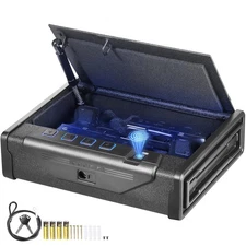 VEVOR Gun Safe for Pistols Biometric Gun Safe with 3 Access Ways for 2 Pistols