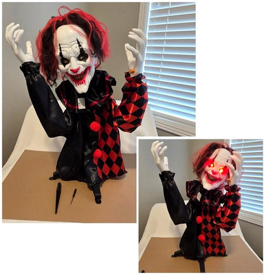 Animatronic Halloween Clown 27'' Talking Animated Lighted  Sound Activated