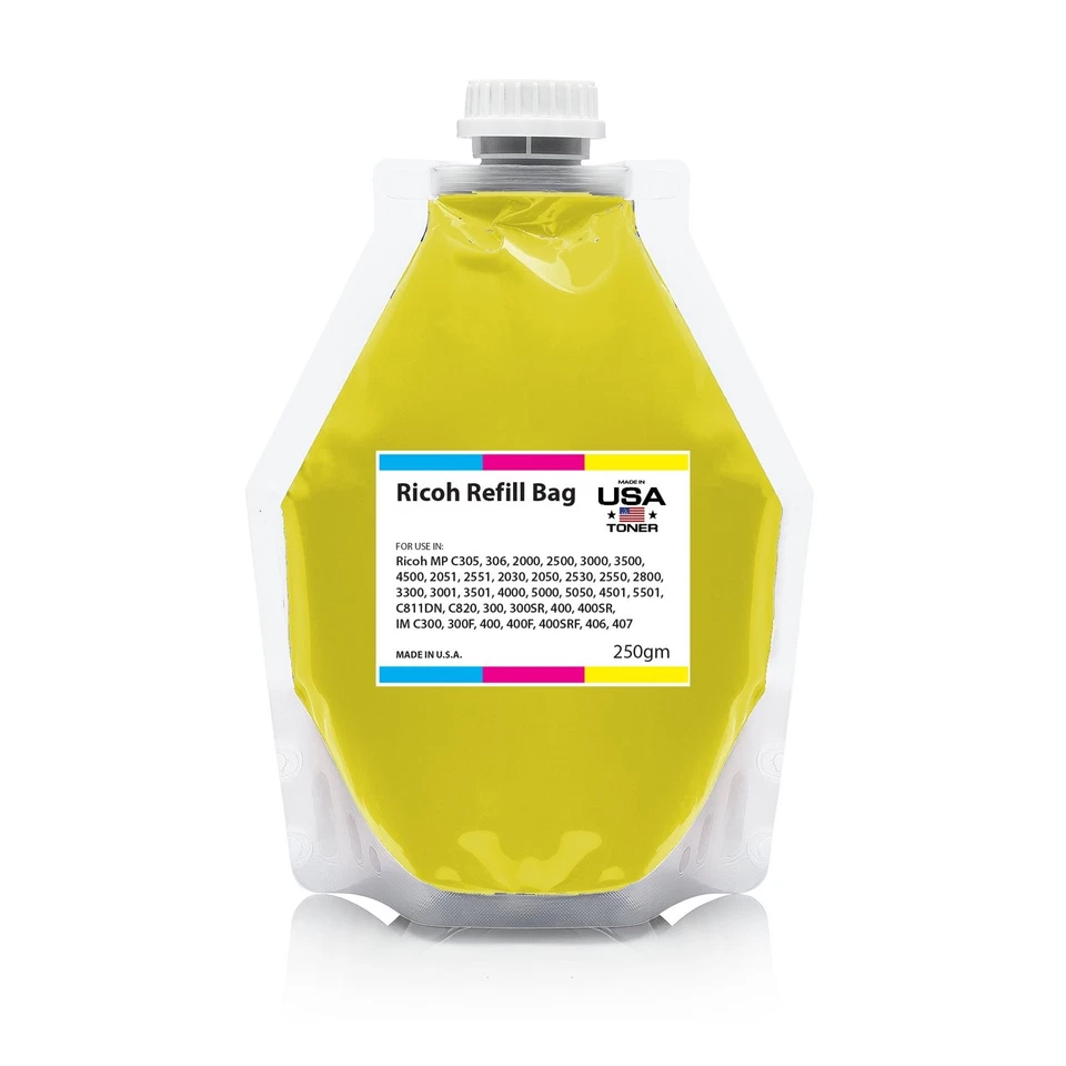 CMYK Double Set Refill Toner for use in Ricoh MPC2000 MPC3000 (250 gm) x 8 bags - Image 4 of 4