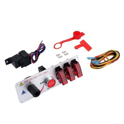   5 In 1 DC 12V Flip Up Ignition Toggle Switch Panel Car Engine Start Push