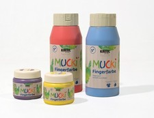 Mucki Fingerfarbe 750 ml - auf Wasserbasis - für Kinder ab 2 Jahren