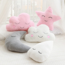 Cloud Moon Star Plush Pillow Soft Cushion Kids Room Decor US