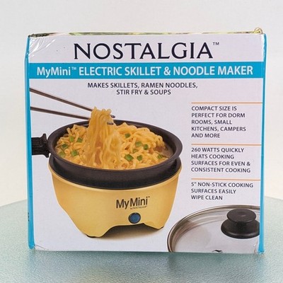 Nostalgia MyMini Personal Electric Skillet & Rapid Noodle Maker, Yellow