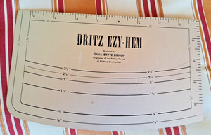 Vintage DRITZ Easy EZY-HEM Metal GAUGE Measuring Tool Metal Ruler NO. 617 (PP)