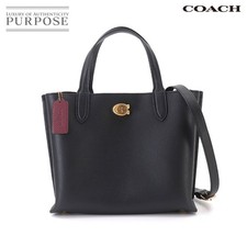 COACH Willow Tote 24 2way Shoulder Bag Leather Black C8869 Willow Tote 24 Bag Us