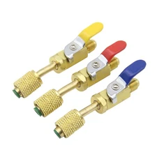 3 Color R410A Angled Compact Shut-Off Ball Valve 5/16in SAE Female to 1/4in S...