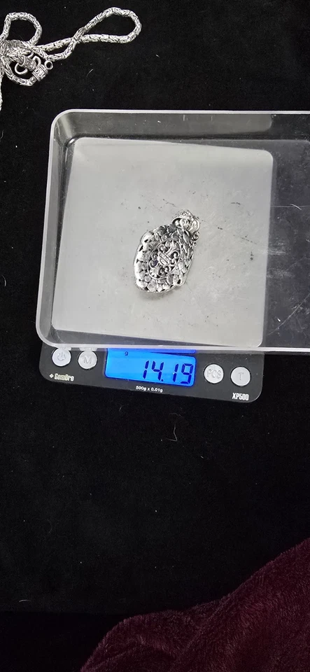 Colgante Sarda Bali de Plata de Ley con Cuarzo Facetado Topacio Místico Estilo 14.2g Foto 4 de 4