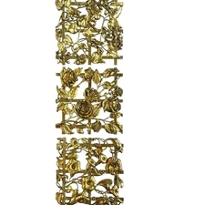 Syroco Carved Wooden Floral Gold Hollywood Regency MCM Retro Style Wall Art-3