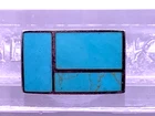 Vintage sterling silver large chunky modernist ring inlaid turquoise ring size 7