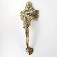 large elephant DOOR handle pull solid brass hollow vintage style look 13"