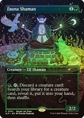 MTG FOIL Fauna Shaman(Secret Lair Prize) Borderless - Secret Lair Drop #041