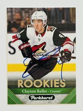 Clayton Keller Coyotes Autographed 2017-18 Parkhurst Hockey Rookie Card #275 COA. rookie card picture