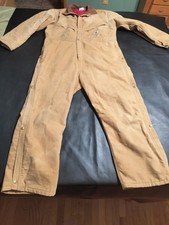 Carhartt Coveralls Insulated 996QZS Brown Quilt Lined Mens 46 Short USA Union