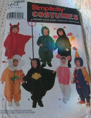 DESIGN YOUR OWN TODDLER COSTUME - SIMPLICITY Pattern #9743- Sz Toddler 1/2 - 4 