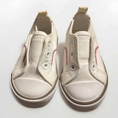 GYMBOREE Kid White Baseball Design Pre-Owned Without Laces Toddler Sneakers