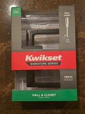 Kwikset Perth Reversible Square Straight Hall/Closet Door Handle in Matte Black