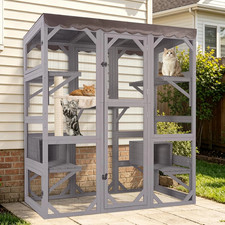 Catio Outdoor Cat Enclosure W/Asphalt Roof Walk-in Kennel Shelter Extra Large