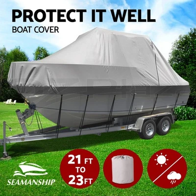 Seamanship Boat Cover 21-23ft Trailerable Jumbo Marine 600D Heavy Duty - image 1 of 4