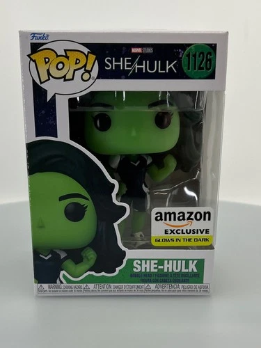 Funko Pop! Marvel: She-Hulk - She-Hulk Glow in The Dark, Amazon Exclusive DAMAGE