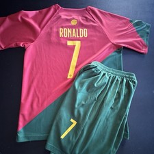 Portugal Ronaldo 7 Youth XL Jersey  Short Set Kids Soccer