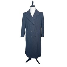 Pendleton VTG 70s Wool Double Breasted Long Trench Overcoat Jacket Gray Large