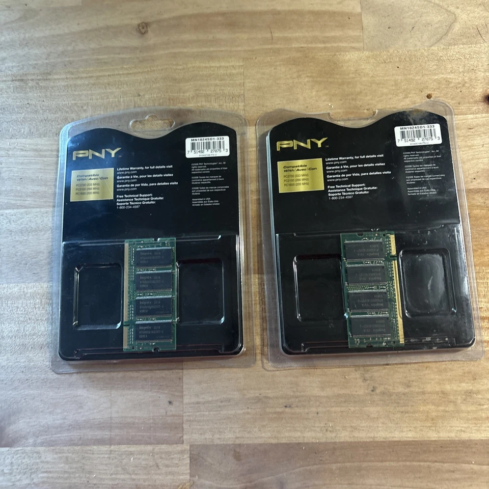 1GB 2 Sealed PNY 512MB PC 2700 DDR 333 MHz 184-PIN Desktop Memory RAM - Image 2 of 3