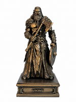 Wikinger Krieger Statue 24Cm Bronze Figur Nordische Mythologie Skulptur Deko
