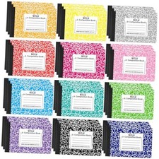 36 Pack Composition Notebooks Bulk Wide Ruled 4 4-7/8" x 7.5"-36 Pack 12 Colors