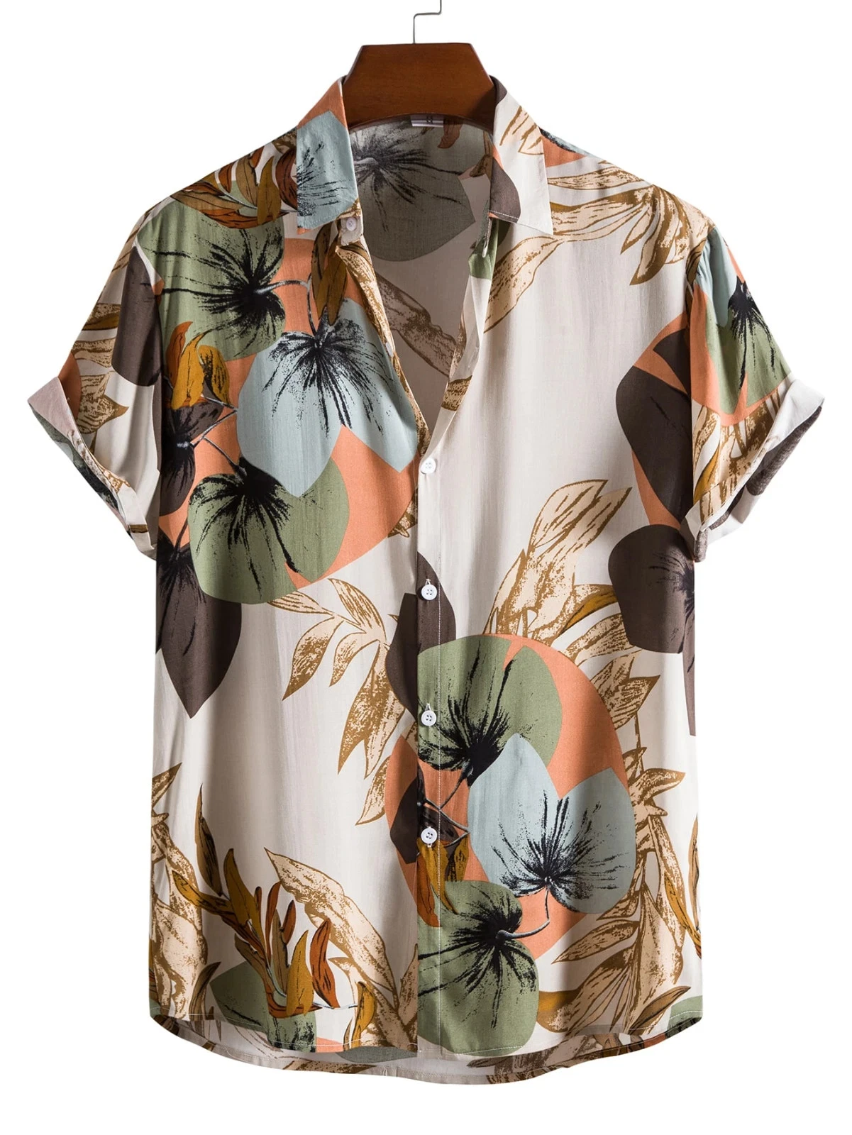 Button Up Shirt Men's Hawaiian Tropical Leaf Fashion Vacation Resort Casual Down
Opens in a new wind