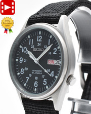 🎦[Near MINT] SEIKO 5 7S26-3060 Black Military 35mm Automatic Men's Watch...
