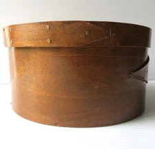 Vintage Round WOOD PANTRY BOX with Cover - 8 1/2" Diam.