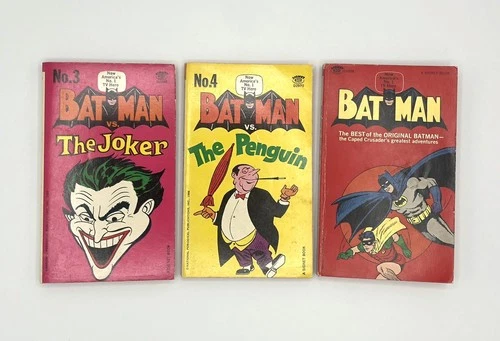 1966 Batman Signet Paperback Lot of 3 - Joker Penguin - Vintage DC Comics TV