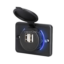 Auto Steckdose Dual USB Ladegerät mit wasserdichter Kappe für KFZ Wohnmobil 12V Auto Steckdose Dual USB Ladegerät mit wasserdichter Kappe für KFZ Wohnmobil 12V