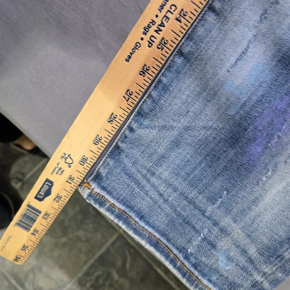 Cult of Individuality Rocker Slim Mens Jeans 40x33 fit 38x31 Distressed paint - Image 2 of 4